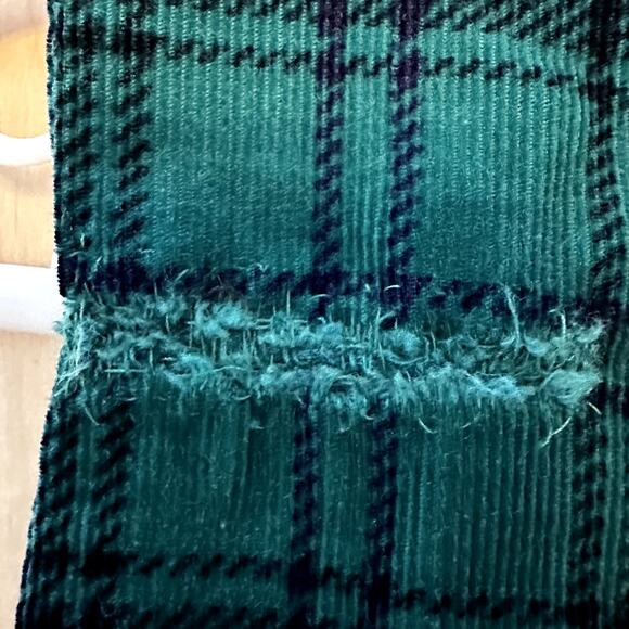 All Week Long Corduroy Dress 100% Cotton Wrap Button Up Gingham Plaid Green 8P - Picture 4 of 5